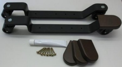 Safety castors with brake and black cups 320 mm rubber wheels 