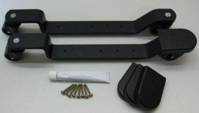 Safety castors with brake and black primer 320 mm rubber wheels 