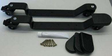 Safety castors with black cups 340 mm rubber wheels 