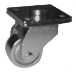 Piano castor  with plate, brass plated 