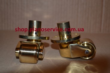 Brass piano castor with pin 