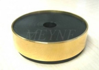 Piano brass castor cup  57 mm Ø with rubber 