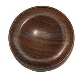 Wood castor cup walnut 90 mm Ø  