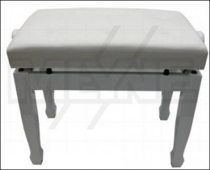 Банкетка для фортепиано. Белая полированная, глянец. 
