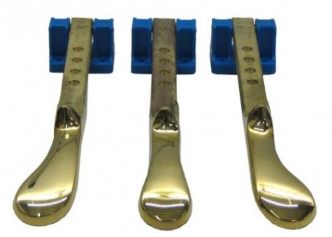 Pianopedals 3/set brass with bracket 