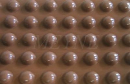 100 Rubber buttons self adhesive 9,5 Ø x 4,8 mm brown 